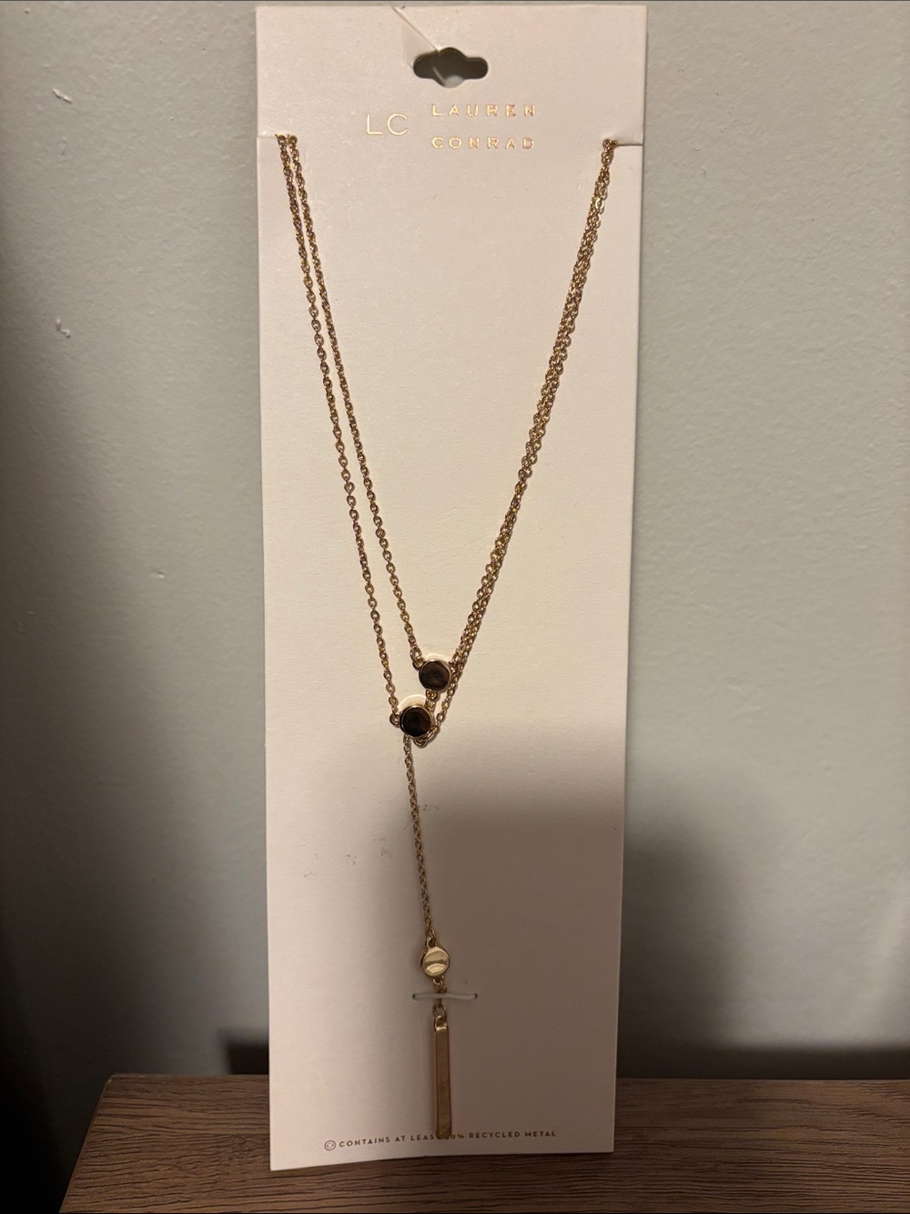 LC Lauren Conrad Gold Layered Lariat Adjustable Necklace